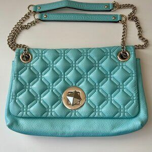KATE SPADE - Teal Leather/ Shoulder/Crossbody Handbag Double Chain Strap